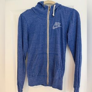 Nike Heathered Blue Hoodie with Drawstrings